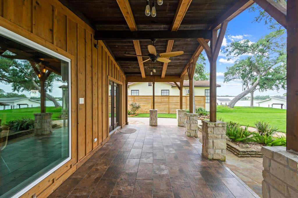 Beautiful back porch overlooking the river!