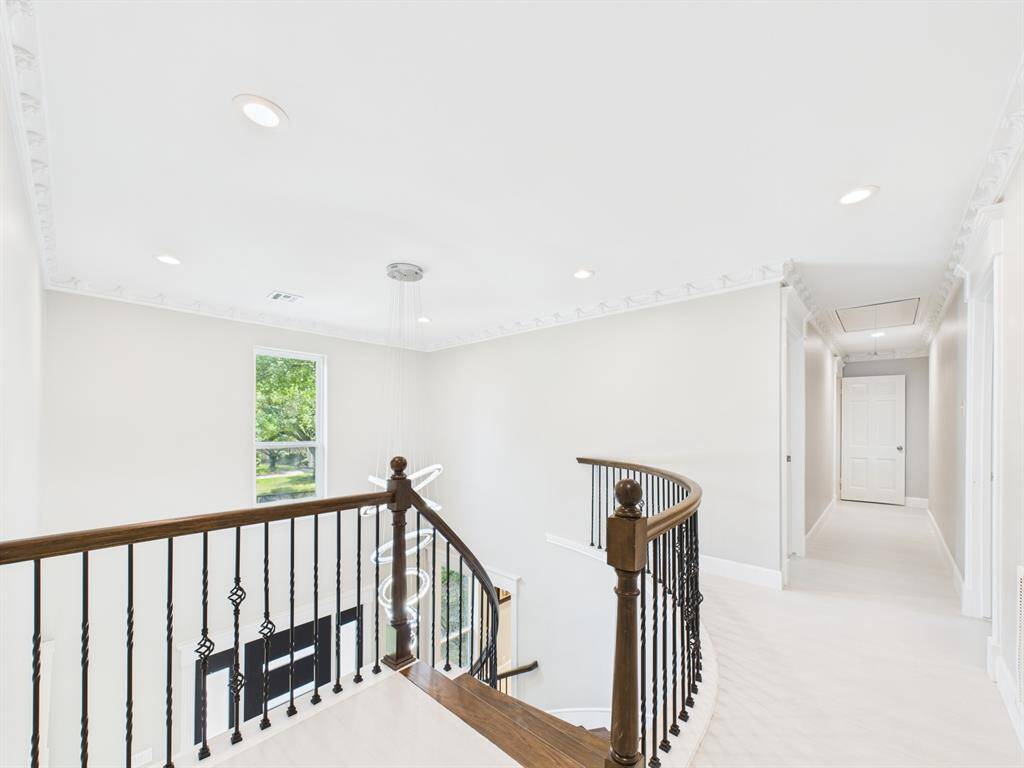 View from the Second Floor Landing; Beautifuly Detailed Crown Molding