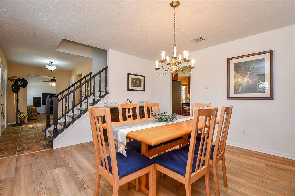 The formal dining room is at your right as soon as you enter.