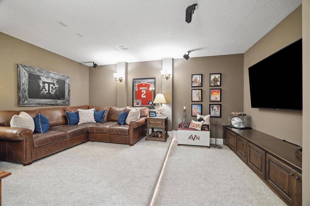 Media Room with raised seating area.
