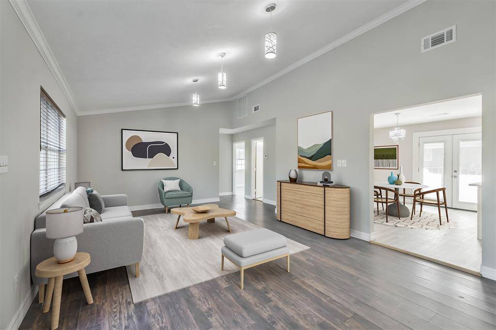 Virtually staged living room