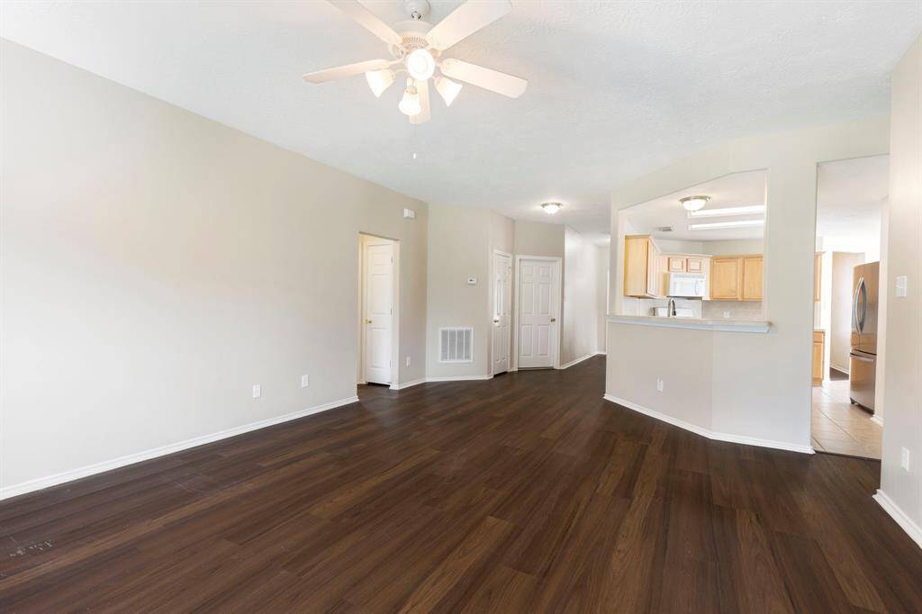 The family room is open to the kitchen.