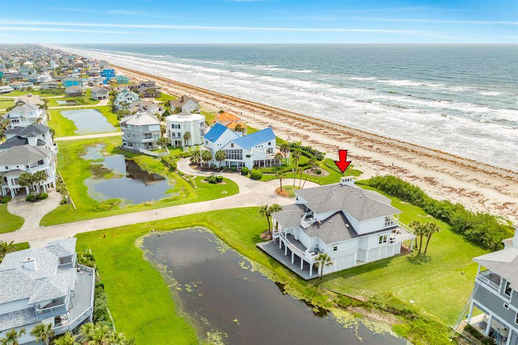 This aerial view gives you a great perspective on the size of the property & impressive salt cedar tree stand in front of property.