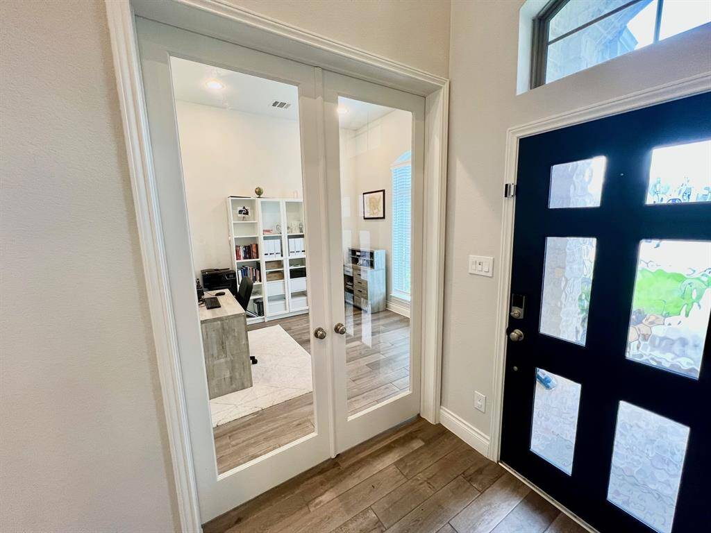 French doors to study