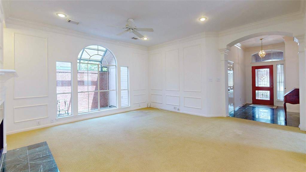 This is the view from the living room looking toward the front door