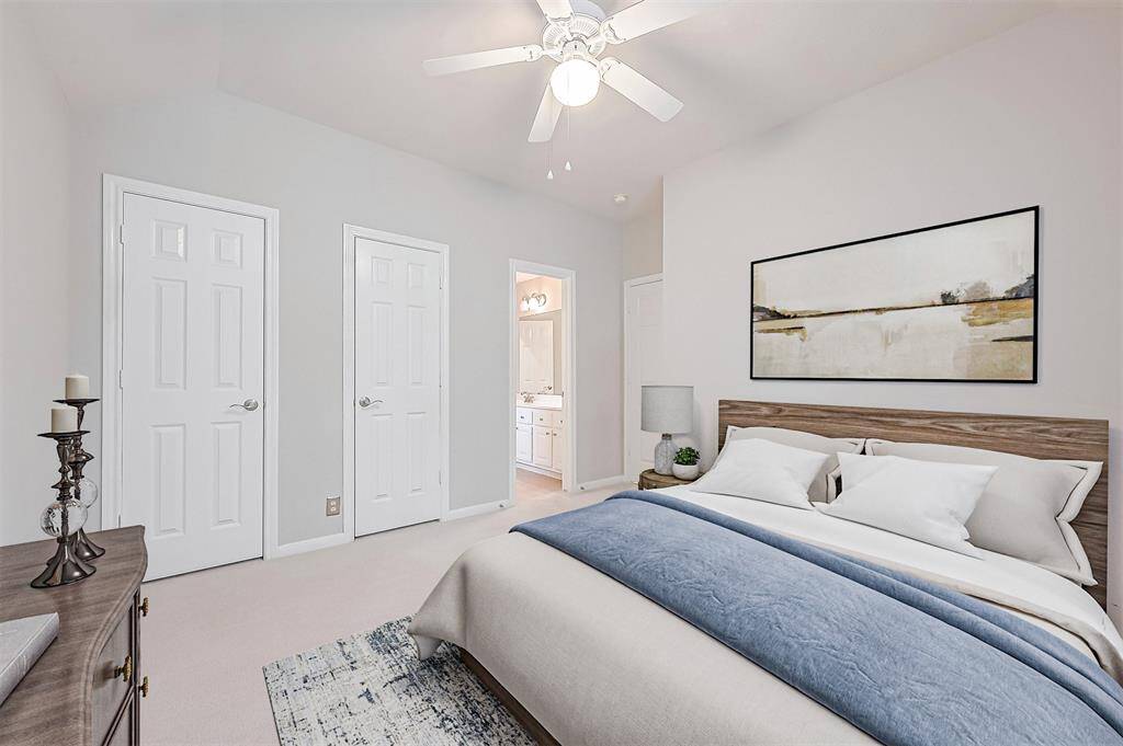 Second bedroom located on the second floor, has 2 closets and direct access to the shared bathroom.Virtual Staging