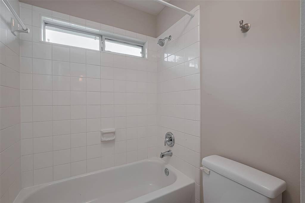 Convenient separate door from the vanity area and the shower tub combo.
