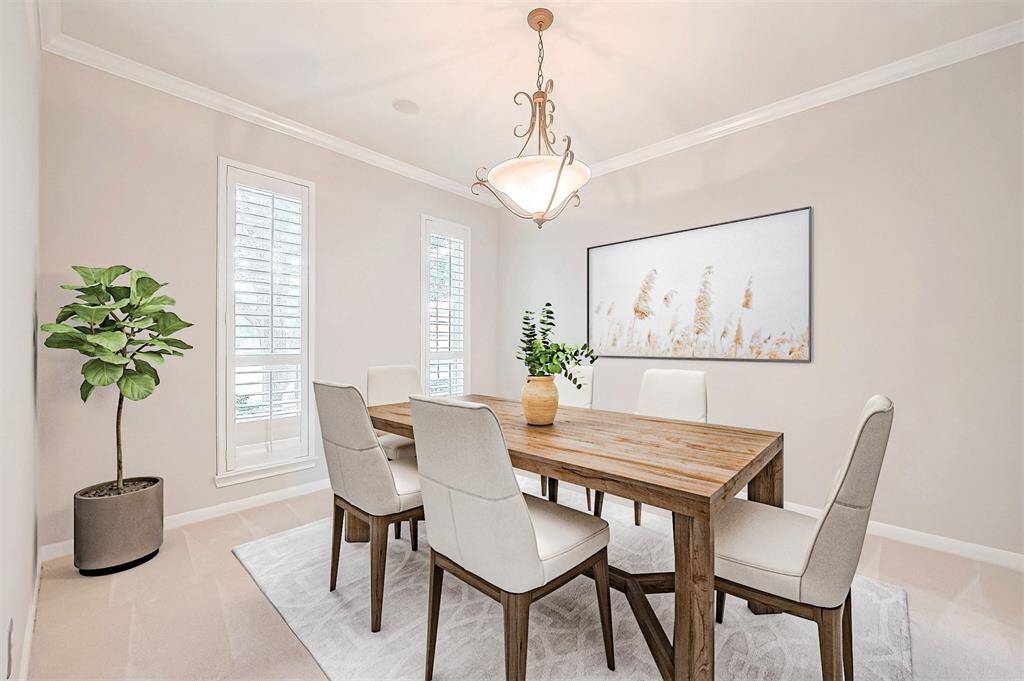 Elegant and private dinning room. Virtual Staging