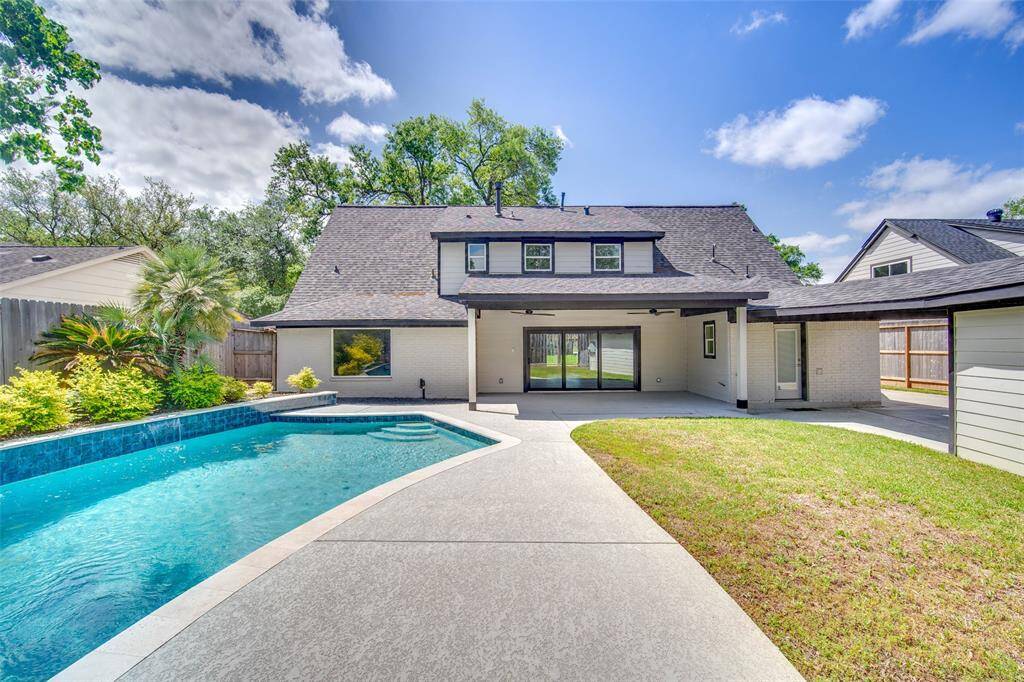 The large backyard is fully fenced.
