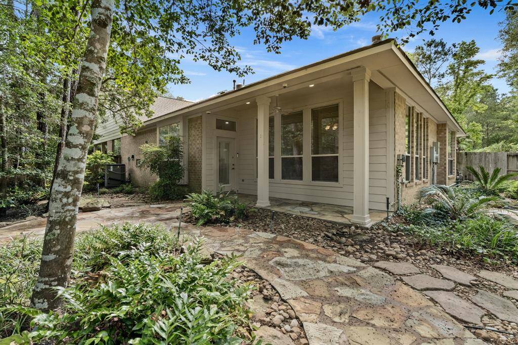 Stone pavers from the patio to the back yard.