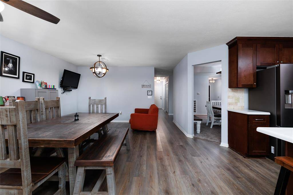 Another view of the area just off the kitchen. To the right you can see the formal dining room as well.