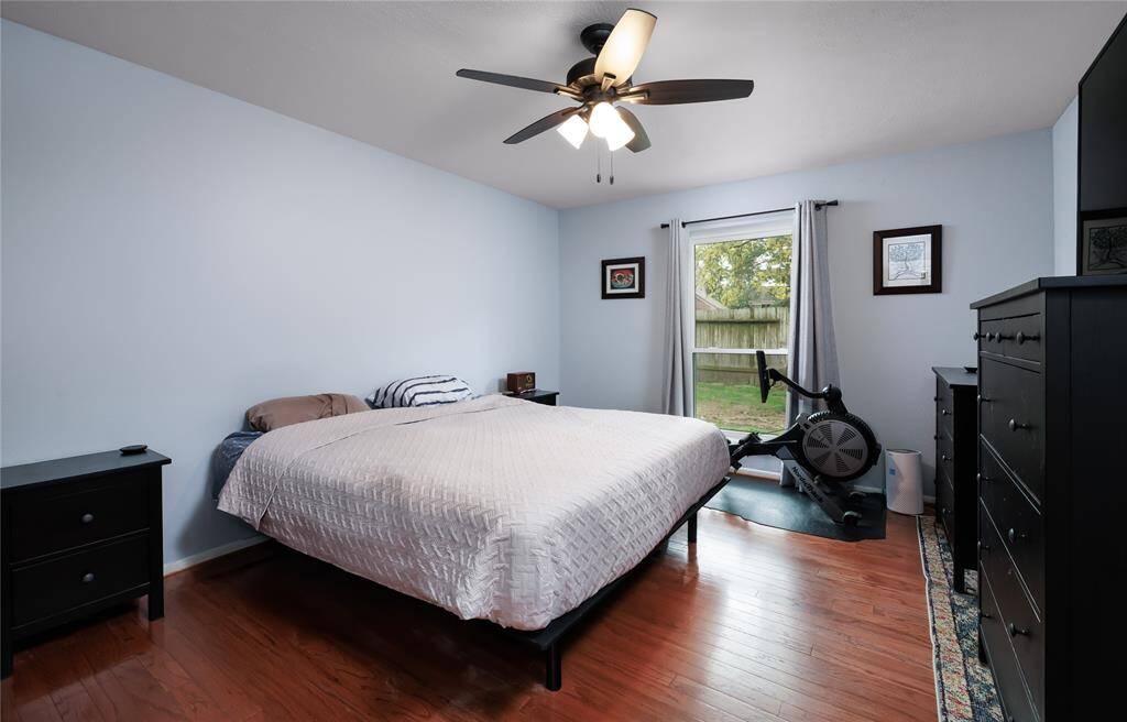 The primary bedroom.