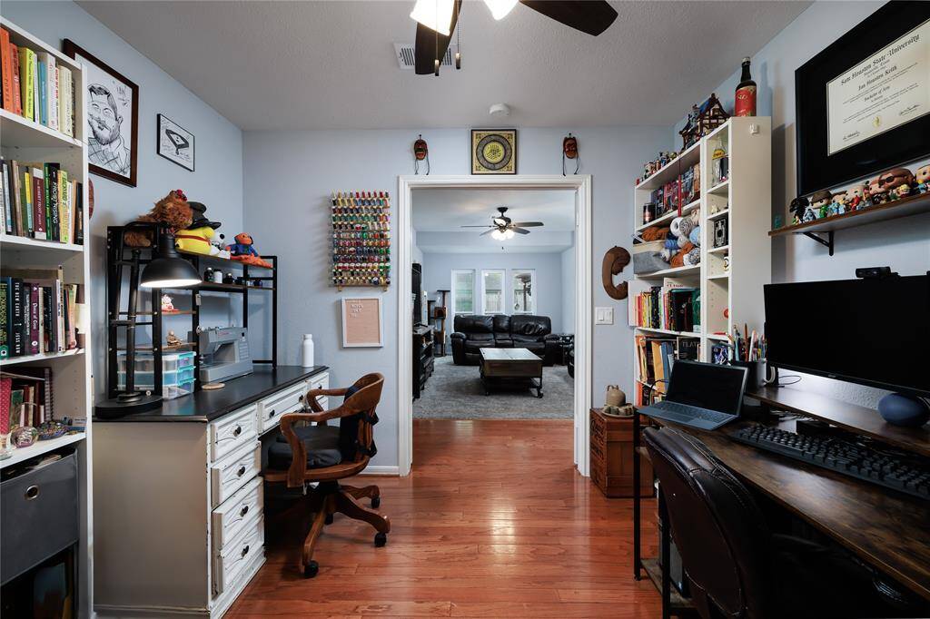 Looking from the home office towards the living room.