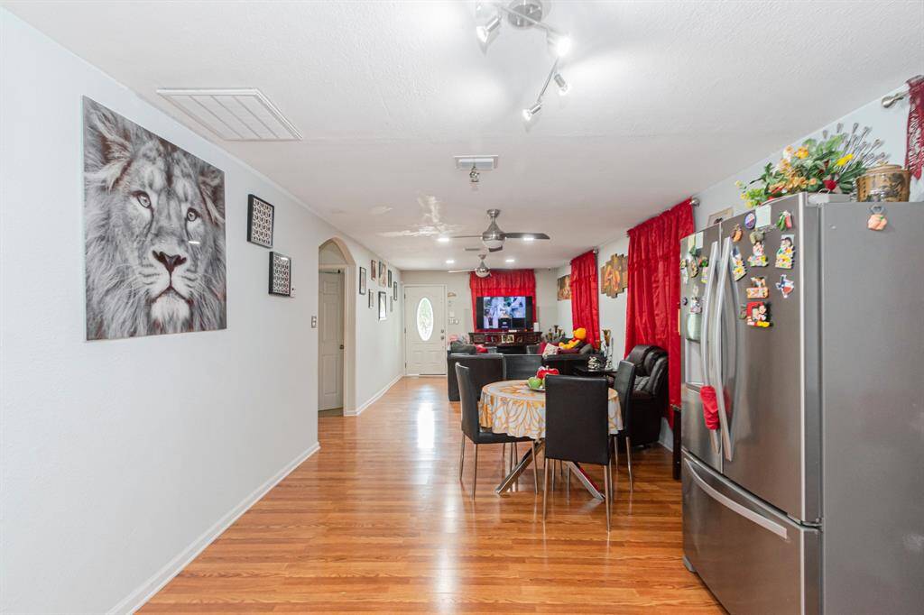 View from the kitchen shows how large my living, dining area is.