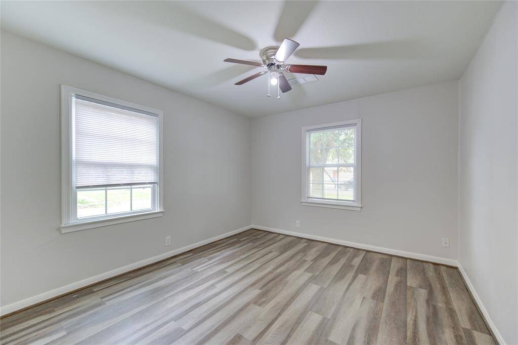 Nice size second bedroom with fan.