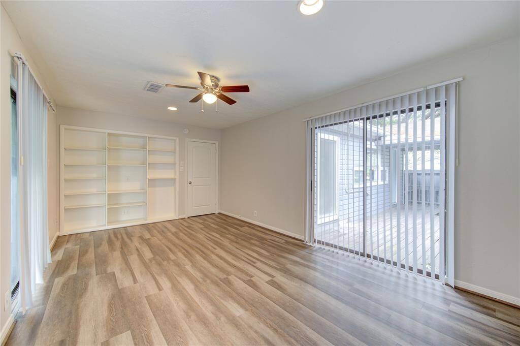 Amazing master shower with two walking closets.