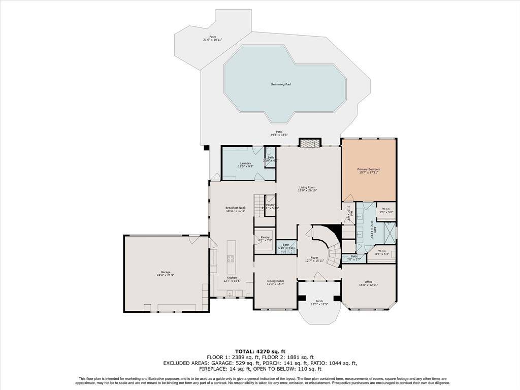 Take a look at the home's floor plan on the first level.
