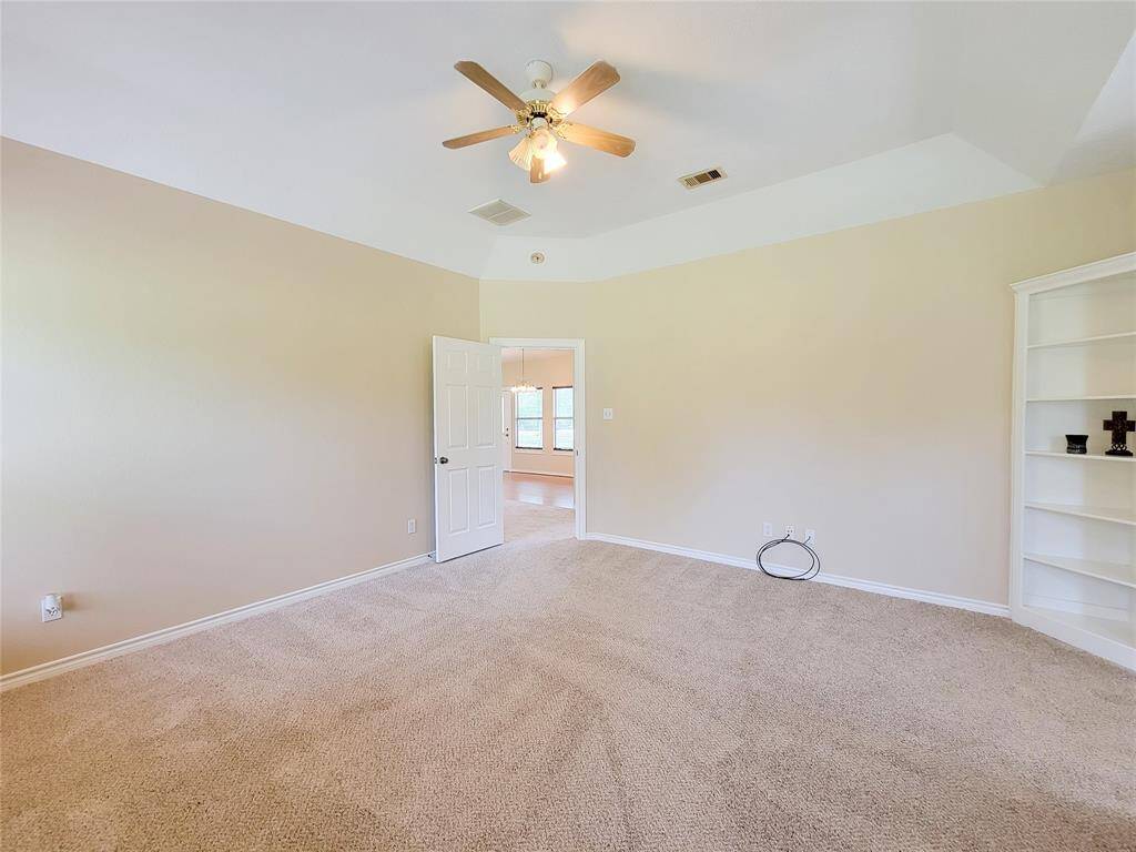 View to Door in Master & Built-in Shelves