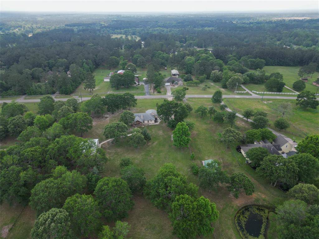 Aerial view from rear of property to street