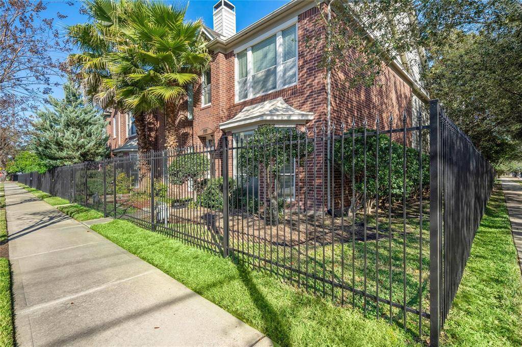 Fenced front door provides security and privacy