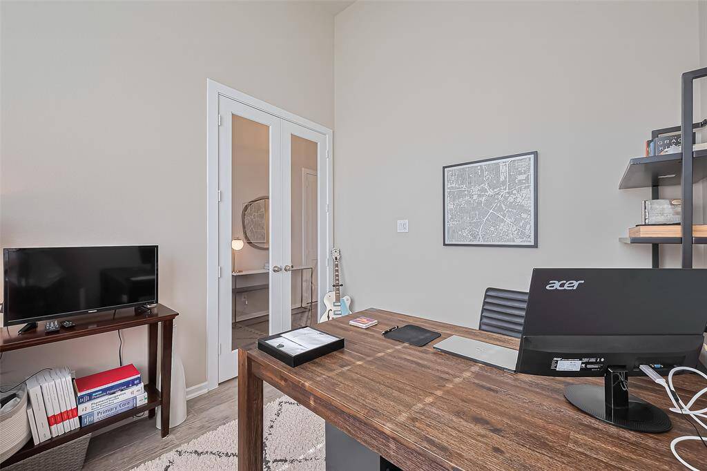 Another view of the study with french doors