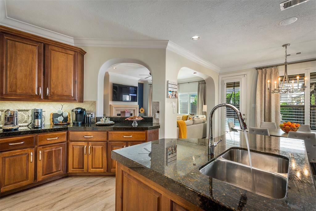 open to the breakfast area and living room
