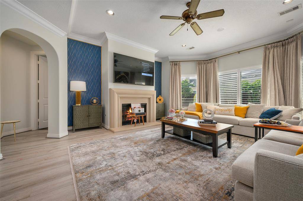 with a cozy fireplace for a chilly Texan day
