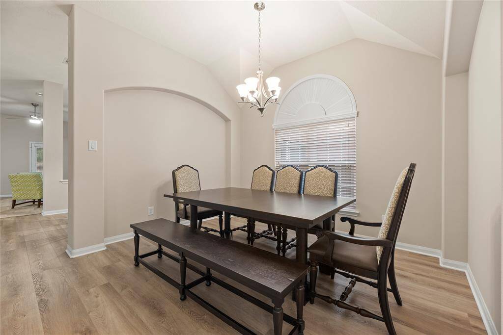 Formal dining room is perfect for dinner parties.