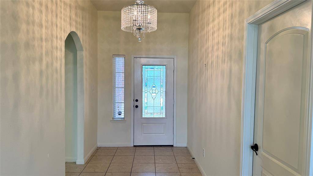 Entry with updated light fixture