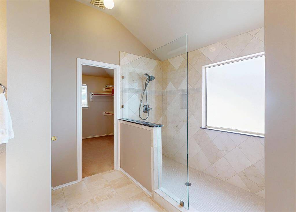 Large standing shower in Master bedroom