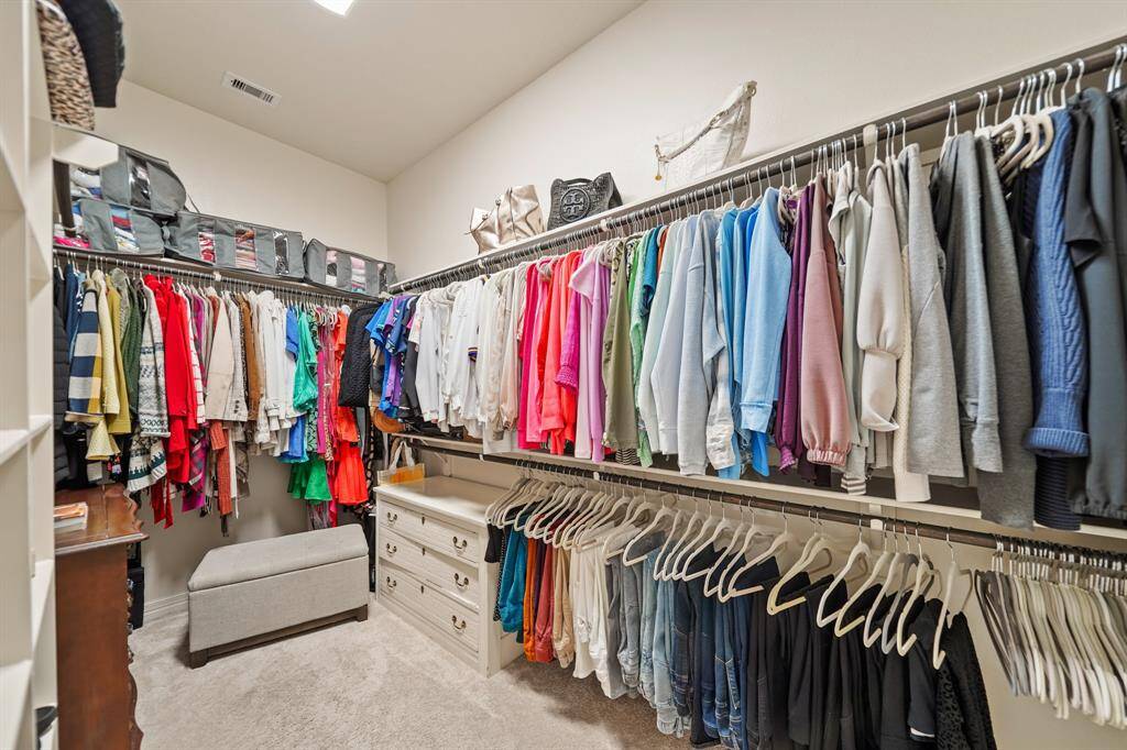The walk-in closets are large enough to accommodate additional furniture or a safe.