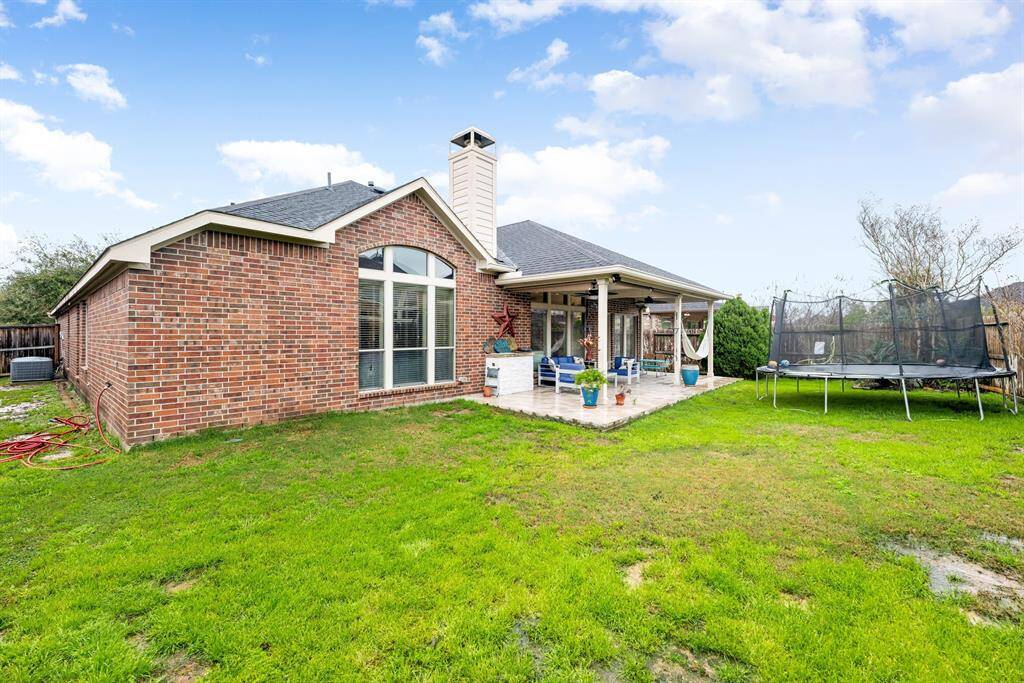 The backyard offers plenty of green space for play, pets, or future outdoor projects.
