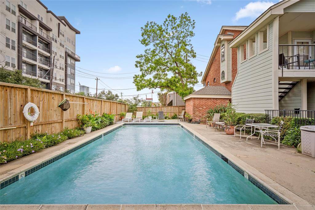 Gated community pool exclusive to residents.