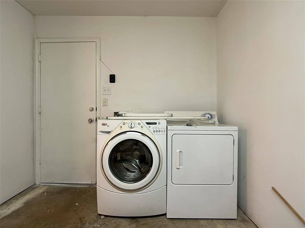 laundry space in the garage