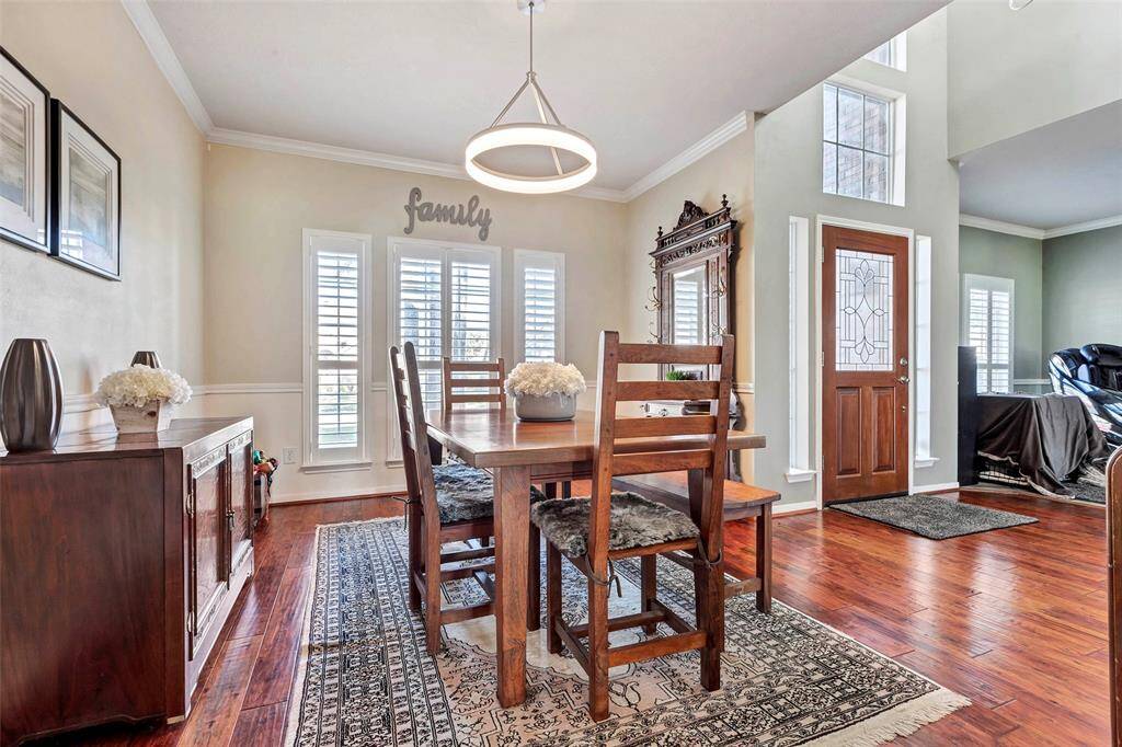 Bright, spacious dining room perfect for hosting gatherings.