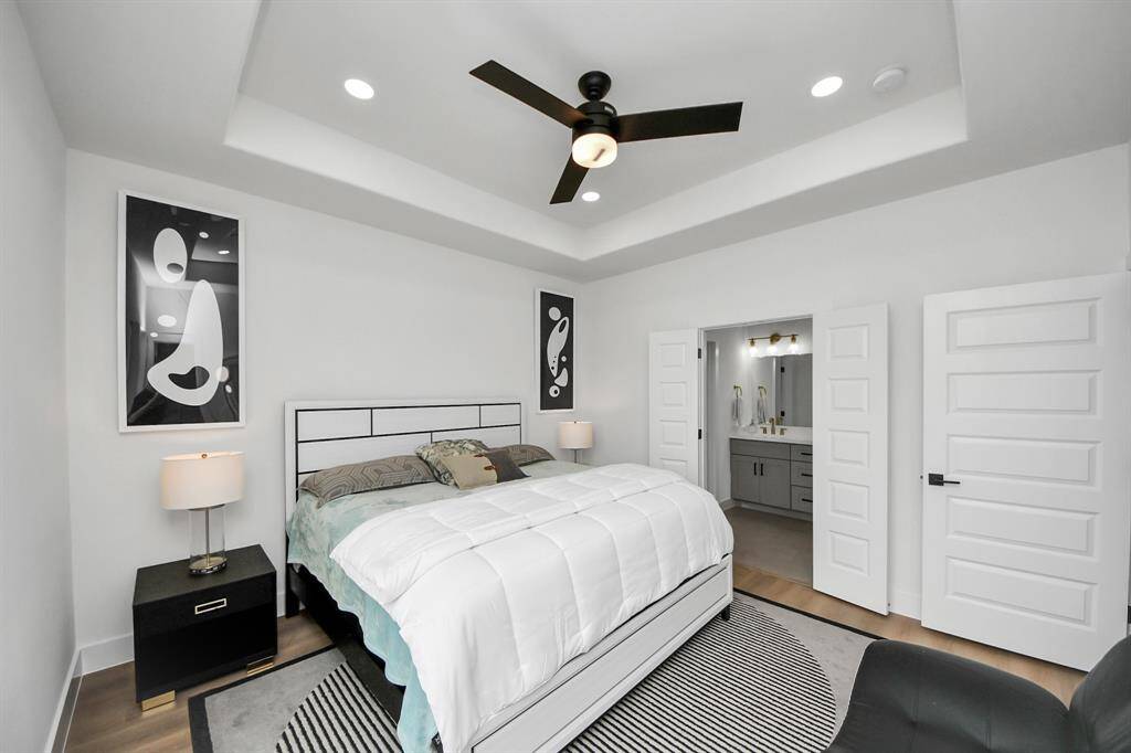 Primary bedroom on the second floor - similar floor plan to 8821 Edgar Street