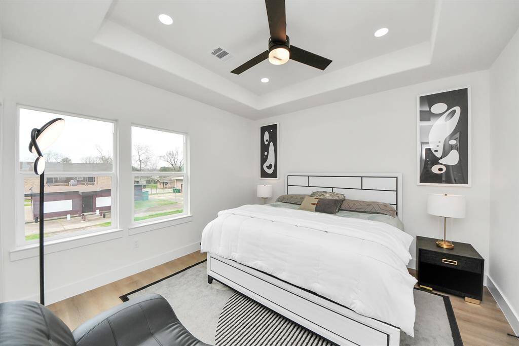Primary bedroom on the second floor - similar floor plan to 8821 Edgar Street