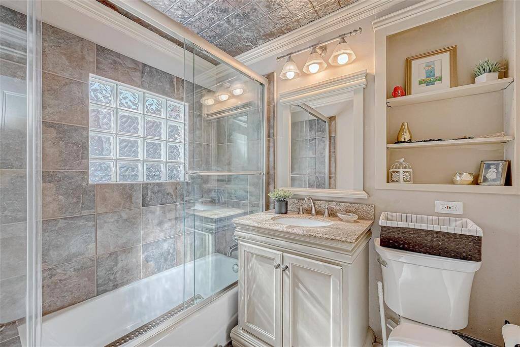 Bathroom has the coolest feature - copper plated ceilings!