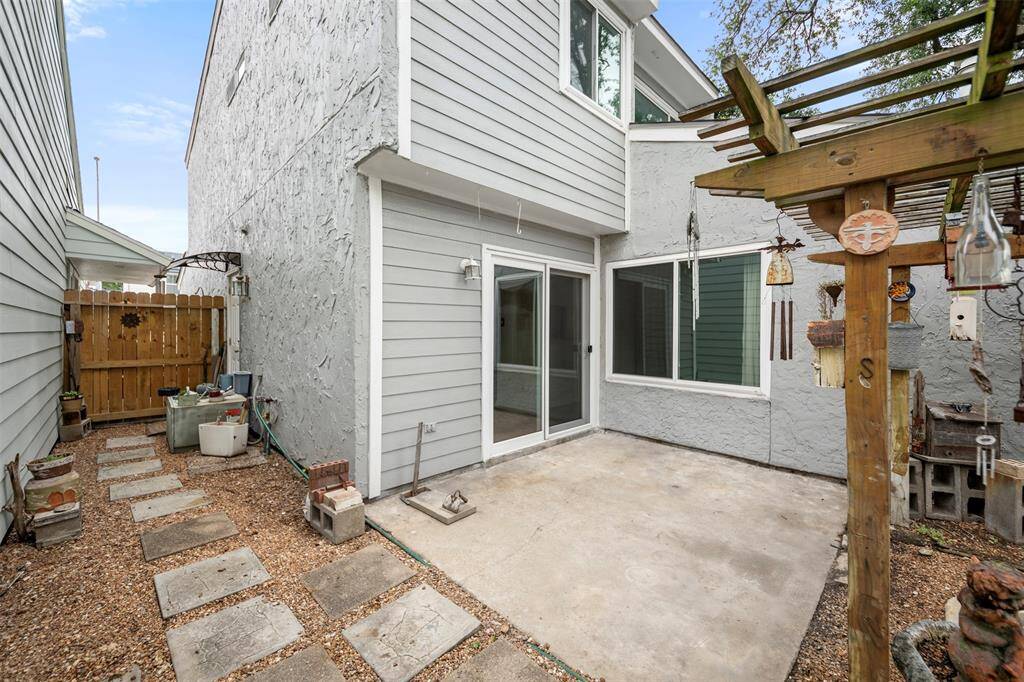 Side view of patio