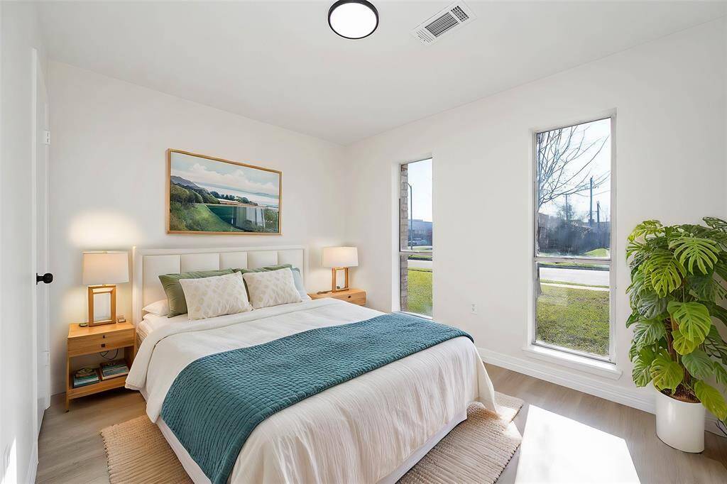 Virtually staged bedroom.