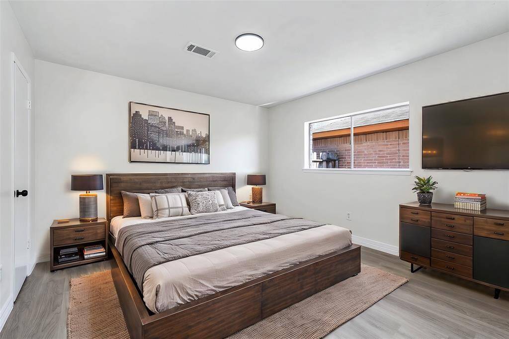 Virtually staged bedroom.