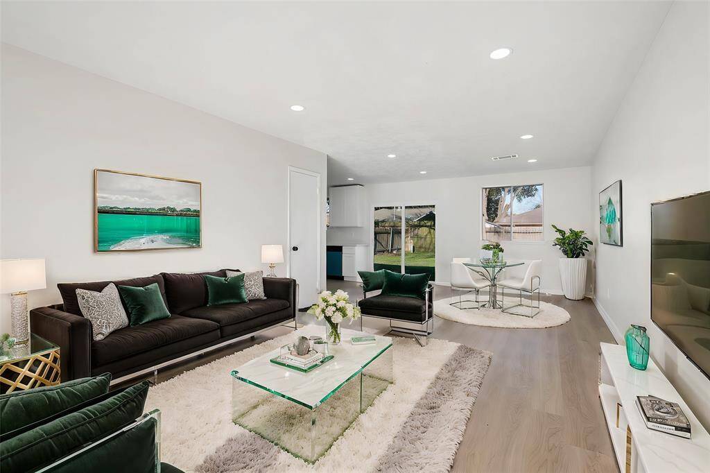 Virtually staged living room.