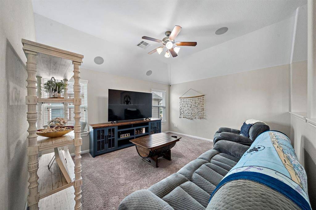 The upstairs game room offers a versatile second living space, ideal for movie nights, playtime, or casual gatherings. Abundant natural light and cozy carpeting make this the perfect spot to relax and unwind.
