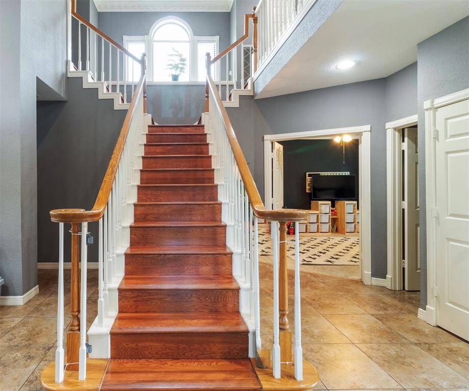 This split level floor plan adds so much character to this home.