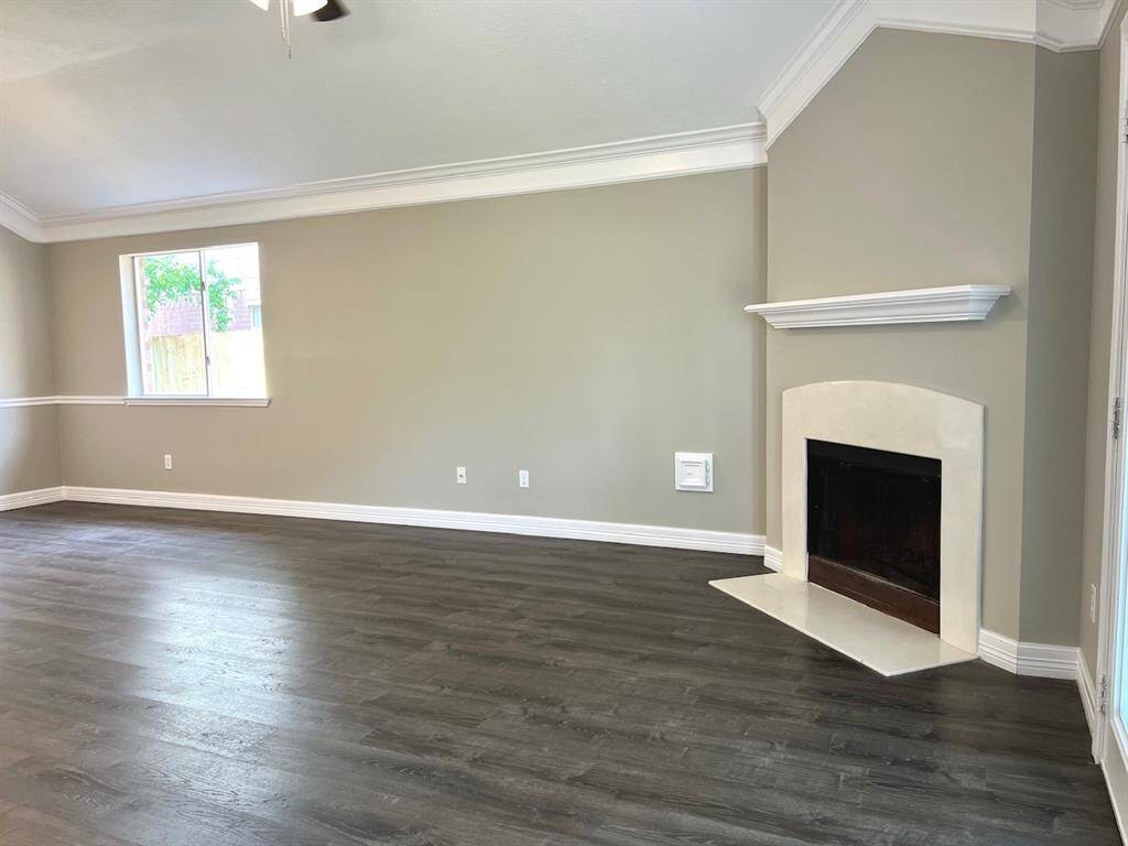 living room with fireplace