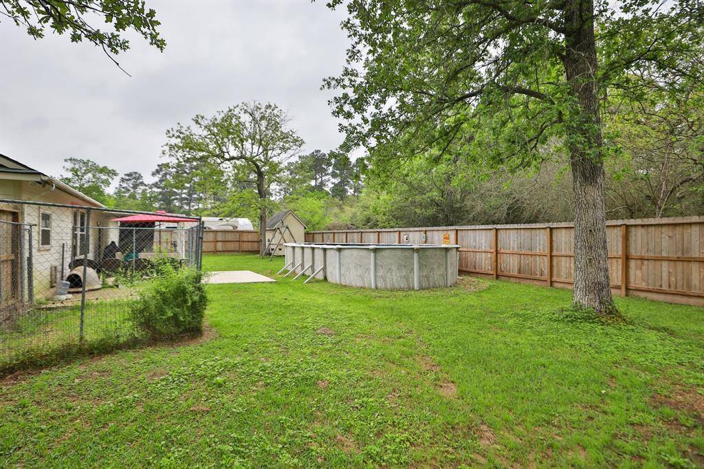 Fenced in portion of backyard