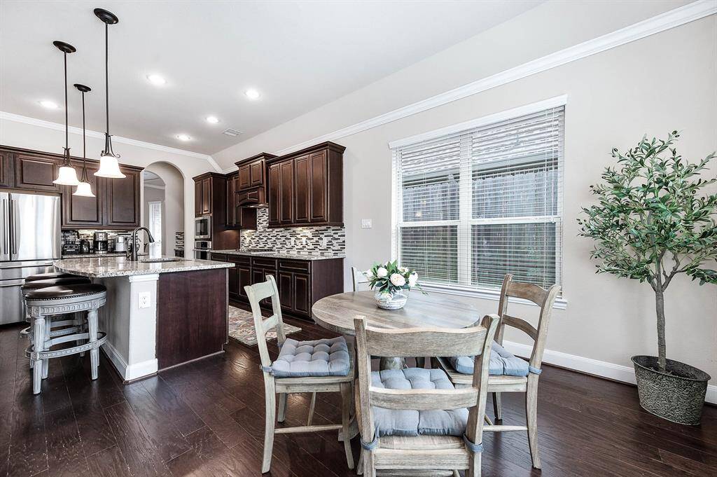 The breakfast nook off the kitchen is perfect for those informal meals.