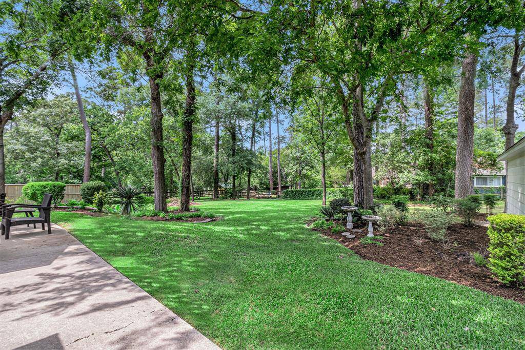 Spectacular view of the backyard from the patio.