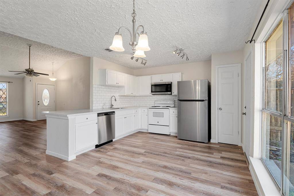 Stainless steel appliances.