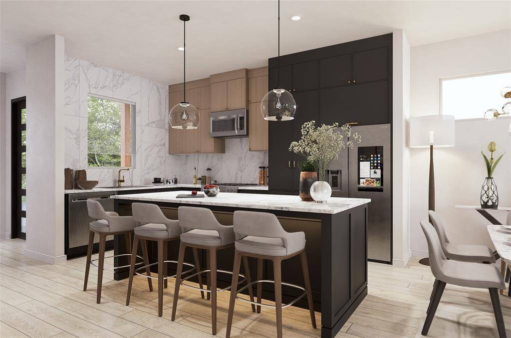 Kitchen: Digital Rendering and Digitally Staged.